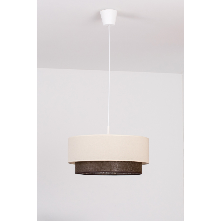 Brilagi - LED luster na kablu BOHO STYLE 1xE27/15W/230V prečnik 40 cm krem/braon