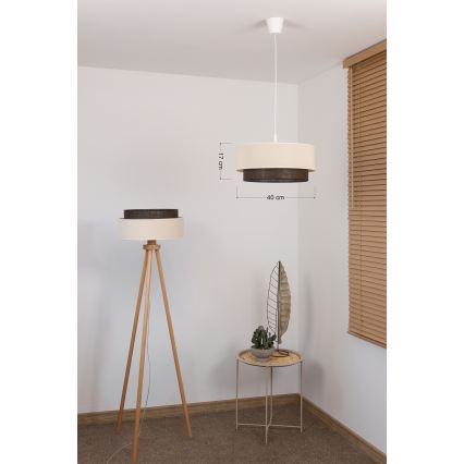 Brilagi - LED luster na kablu BOHO STYLE 1xE27/15W/230V prečnik 40 cm krem/braon