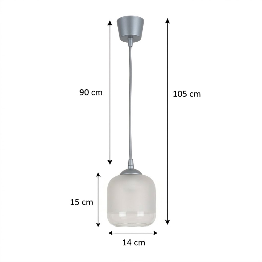 BRILAGI - LED luster na kablu RETRO GLASS 1xE27/60W/230V Ø 14 cm srebrna/bela