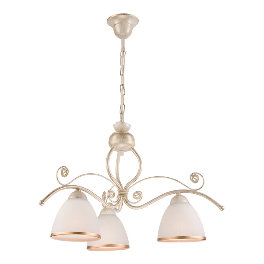 Brilagi - LED luster na lancu ANTICO 3xE27/60W/230V 3000K bela patina