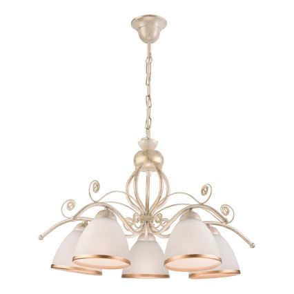 Brilagi - LED luster na lancu ANTICO 5xE27/60W/230V 3000K bela patina