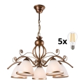 Brilagi - LED luster na lancu ANTICO 5xE27/60W/230V bronza patina