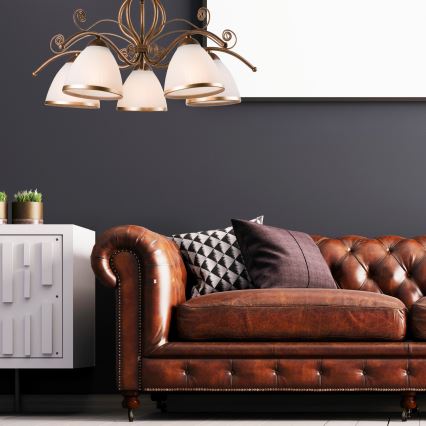 Brilagi - LED luster na lancu ANTICO 5xE27/60W/230V bronza patina