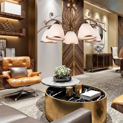 Brilagi - LED luster na lancu ANTICO 5xE27/60W/230V bronza patina