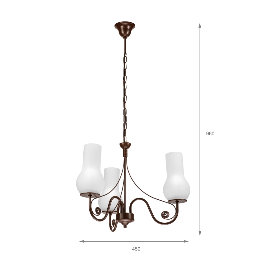 Brilagi - LED luster na lancu COTTAGE 3xE14/40W/230V braon/bela