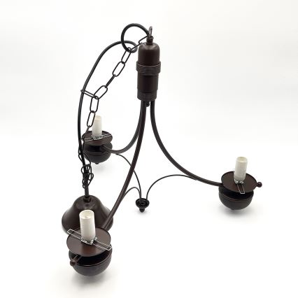 Brilagi - LED luster na lancu COTTAGE 3xE14/40W/230V bukva/braon/dimljeno bež