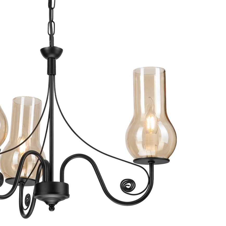 Brilagi - LED luster na lancu COTTAGE 3xE14/40W/230V crna/braon
