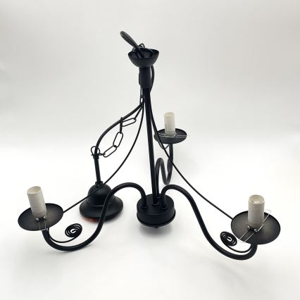 Brilagi - LED luster na lancu COTTAGE 3xE14/40W/230V crna/braon