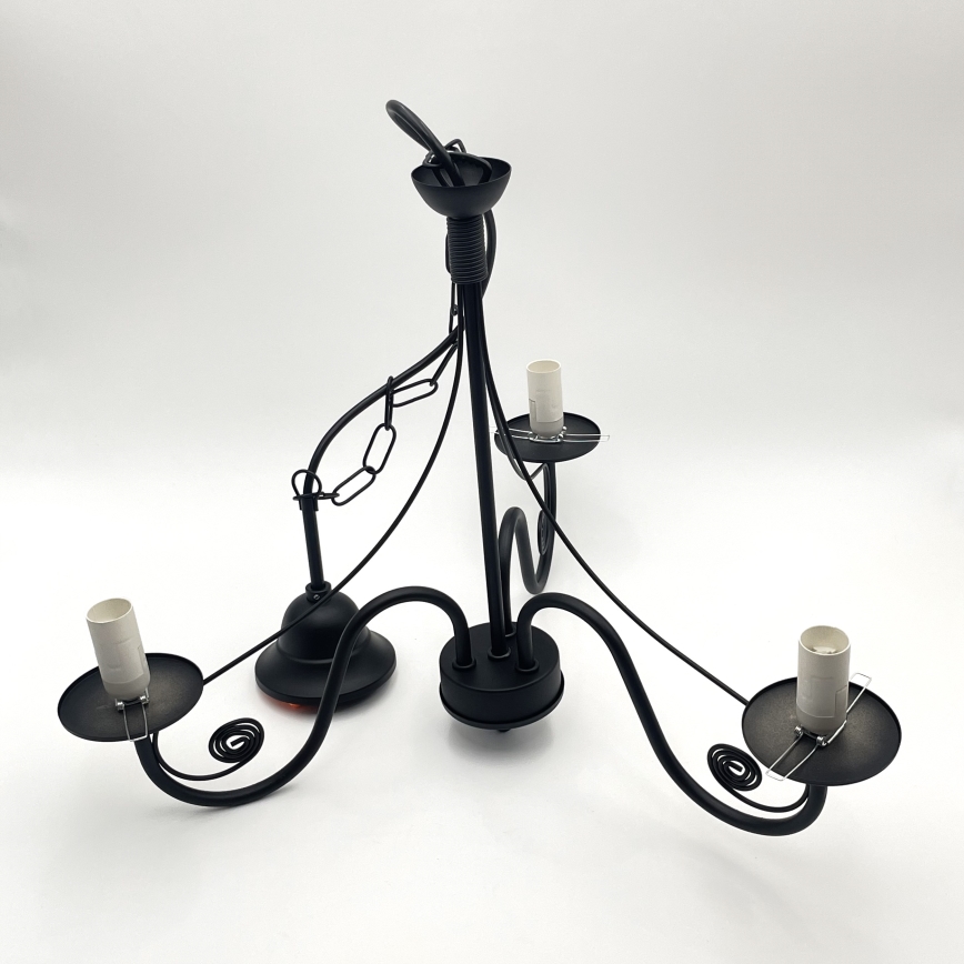 Brilagi - LED luster na lancu COTTAGE 3xE14/40W/230V crna/braon
