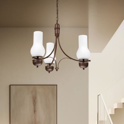 Brilagi - LED luster na lancu COTTAGE 3xE14/40W/230V hrast/bela