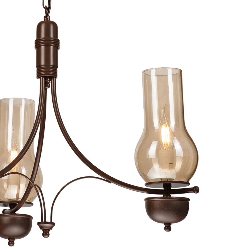 Brilagi - LED luster na lancu COTTAGE 3xE14/40W/230V hrast/braon
