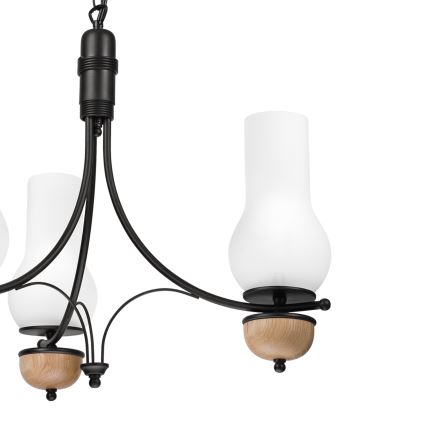 Brilagi - LED luster na lancu COTTAGE 3xE14/40W/230V hrast/crna/bela
