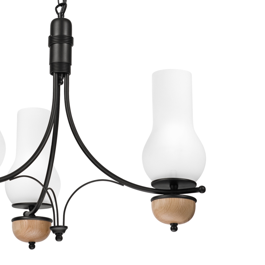 Brilagi - LED luster na lancu COTTAGE 3xE14/40W/230V hrast/crna/bela