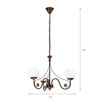 Brilagi - LED luster na lancu COTTAGE 3xG9/40W/230V braon/bela
