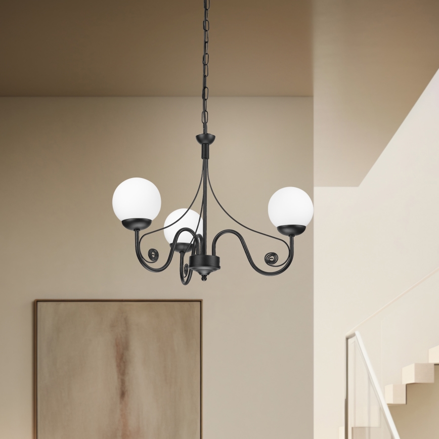 Brilagi - LED luster na lancu COTTAGE 3xG9/40W/230V crna/bela