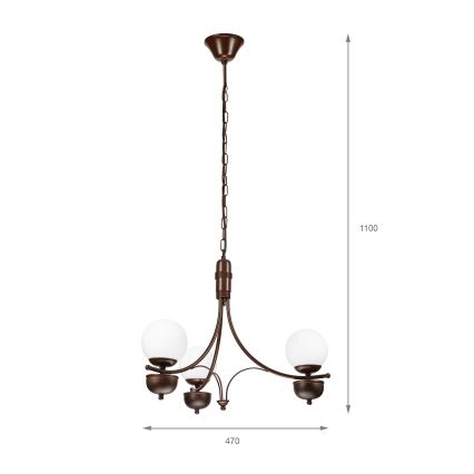 Brilagi - LED luster na lancu COTTAGE 3xG9/40W/230V hrast/bela