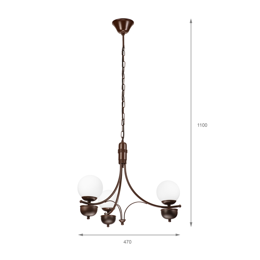 Brilagi - LED luster na lancu COTTAGE 3xG9/40W/230V hrast/bela