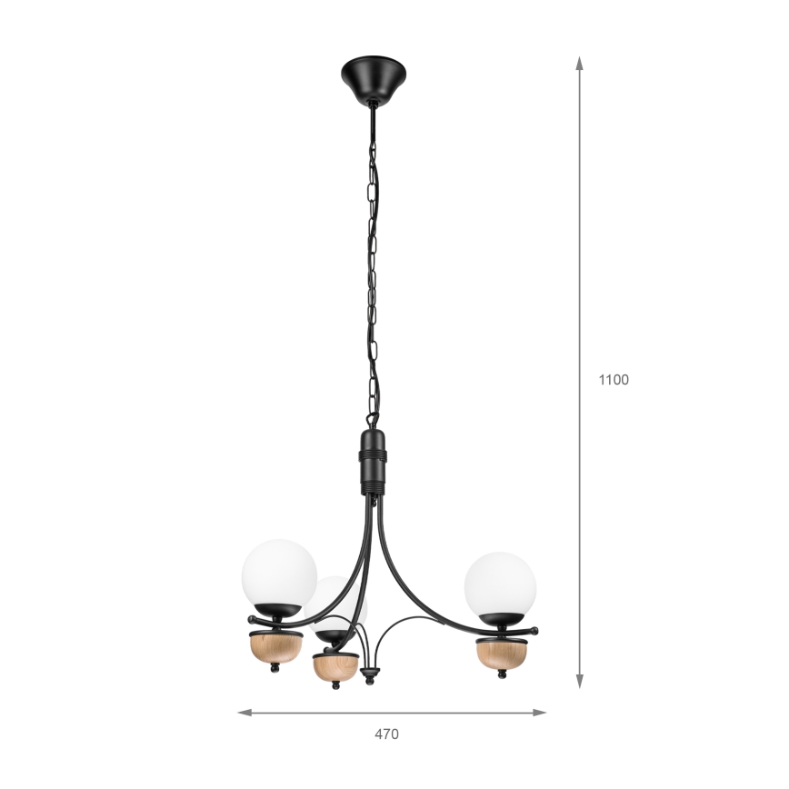 Brilagi - LED luster na lancu COTTAGE 3xG9/40W/230V hrast/bela