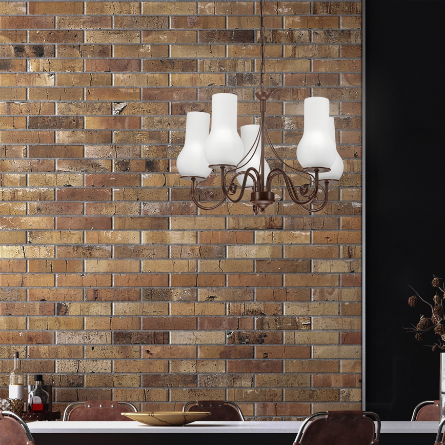 Brilagi - LED luster na lancu COTTAGE 5xE14/40W/230V braon/bela