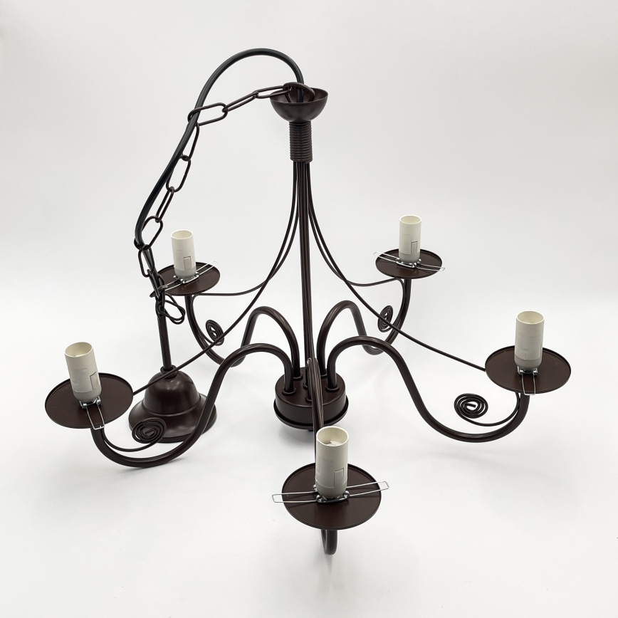 Brilagi - LED luster na lancu COTTAGE 5xE14/40W/230V braon