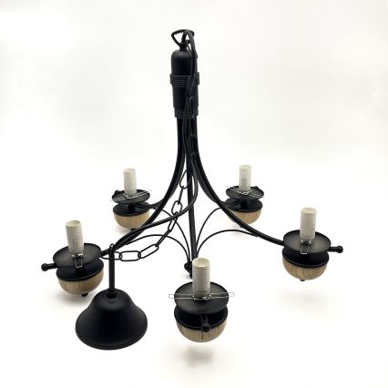Brilagi - LED luster na lancu COTTAGE 5xE14/40W/230V bukva/smeđa