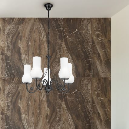 Brilagi - LED luster na lancu COTTAGE 5xE14/40W/230V crna/bela