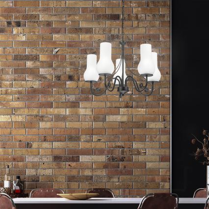 Brilagi - LED luster na lancu COTTAGE 5xE14/40W/230V crna/bela