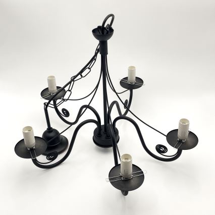 Brilagi - LED luster na lancu COTTAGE 5xE14/40W/230V crna/smeđa