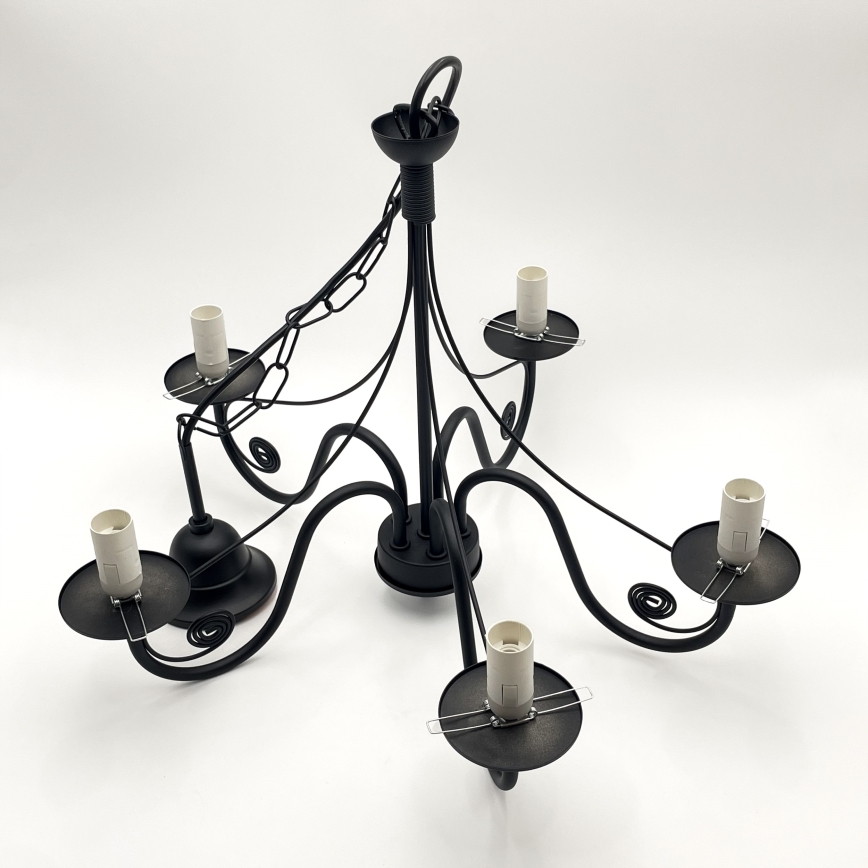 Brilagi - LED luster na lancu COTTAGE 5xE14/40W/230V crna/smeđa