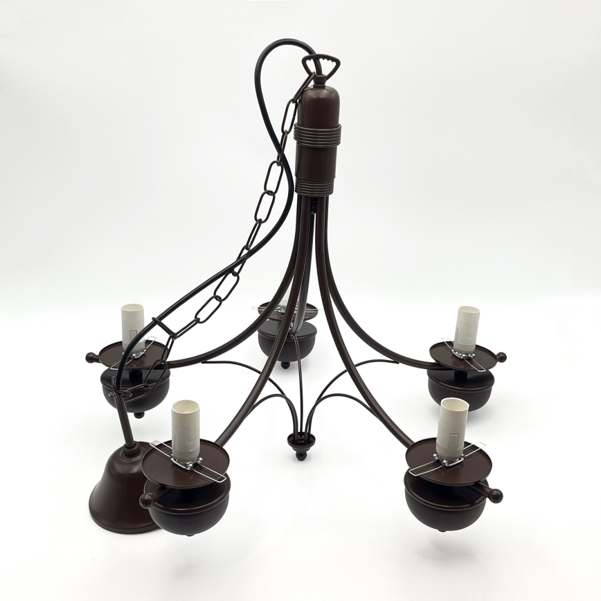 Brilagi - LED luster na lancu COTTAGE 5xE14/40W/230V hrast/bela