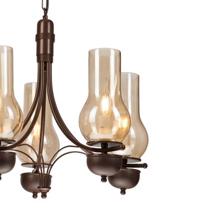 Brilagi - LED luster na lancu COTTAGE 5xE14/40W/230V hrast/smeđa