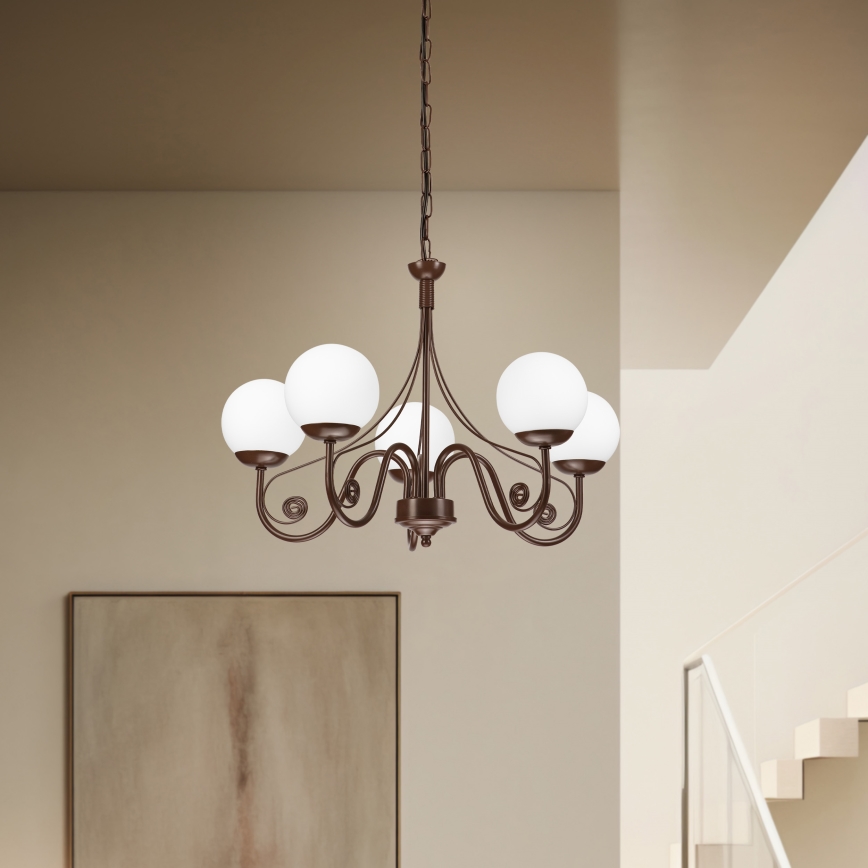 Brilagi - LED luster na lancu COTTAGE 5xG9/40W/230V braon/bela