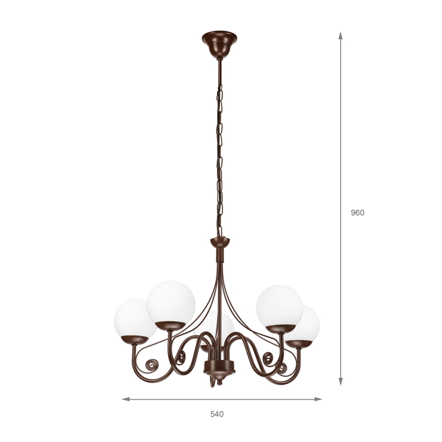 Brilagi - LED luster na lancu COTTAGE 5xG9/40W/230V braon/bela
