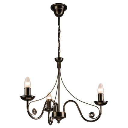 Brilagi - LED luster na lancu STEFANO 3xE14/40W/230V crna patina