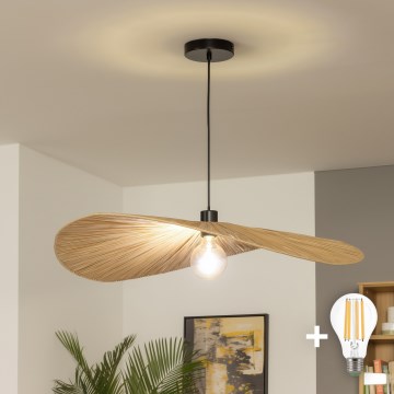 Brilagi - LED luster na lanku CERIA BOHO 1xE27/40W/230V, prečnik 80 cm, od rafije