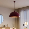 BRILAGI - LED luster na lanku METALO 1xE27/40W/230V prečnik 60 cm bordo/bakarna