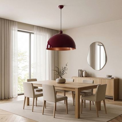 BRILAGI - LED luster na lanku METALO 1xE27/40W/230V prečnik 60 cm bordo/bakarna