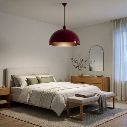 BRILAGI - LED luster na lanku METALO 1xE27/40W/230V prečnik 60 cm bordo/bakarna