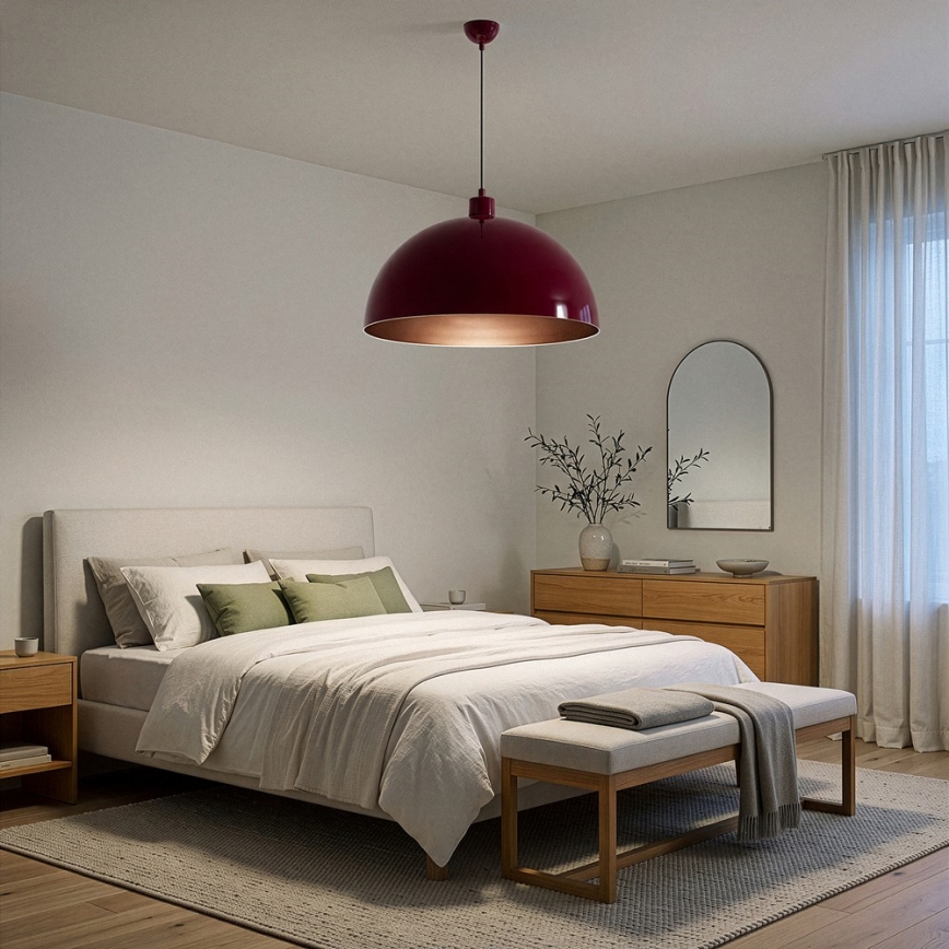 BRILAGI - LED luster na lanku METALO 1xE27/40W/230V prečnik 60 cm bordo/bakarna