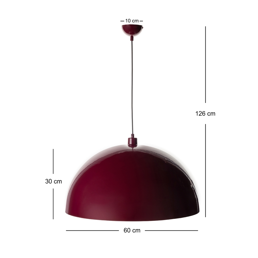 BRILAGI - LED luster na lanku METALO 1xE27/40W/230V prečnik 60 cm bordo/bakarna