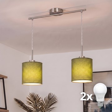 Brilagi - LED luster na lanku NUBILA 2xE27/60W/230V, zelene boje