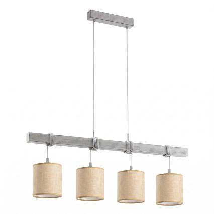 BRILAGI - LED luster na lanku NUBILA 4xE27/60W/230V siva/svetlo braon