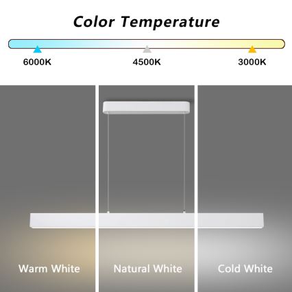 Brilagi - LED luster na lanku SLEEKLINE LED/40W/230V 3000/4500/6000K bela