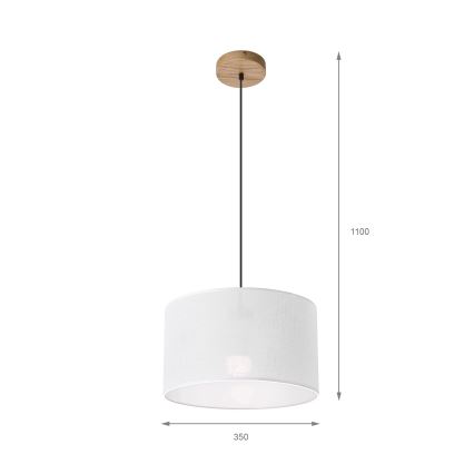Brilagi - LED luster na sajli ANTHONY 1xE27/60W/230V hrast/bela