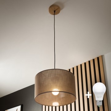 Brilagi - LED luster na sajli ANTHONY 1xE27/60W/230V hrast/braon