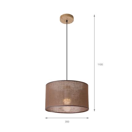 Brilagi - LED luster na sajli ANTHONY 1xE27/60W/230V hrast/braon