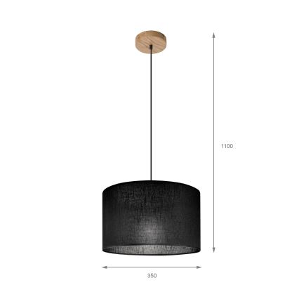 Brilagi - LED luster na sajli ANTHONY 1xE27/60W/230V hrast/crna