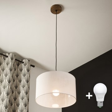 Brilagi - LED luster na sajli ANTHONY 1xE27/60W/230V hrast orah/bela