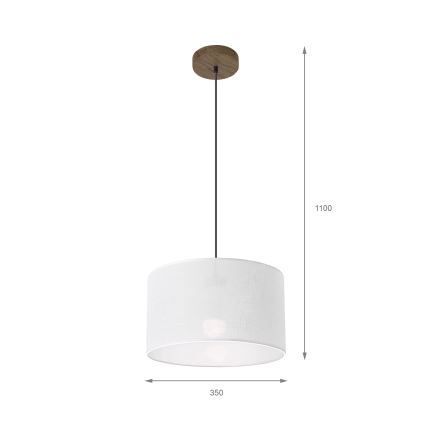Brilagi - LED luster na sajli ANTHONY 1xE27/60W/230V hrast orah/bela