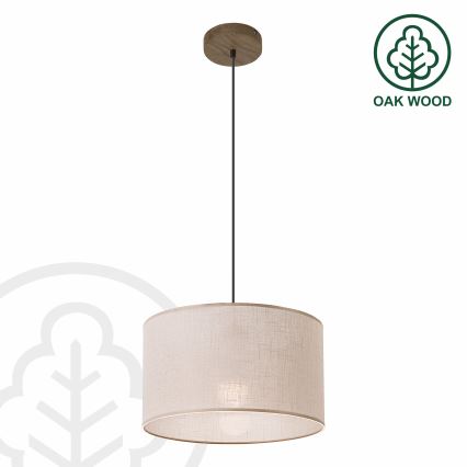 Brilagi - LED luster na sajli ANTHONY 1xE27/60W/230V hrast/orah/bež